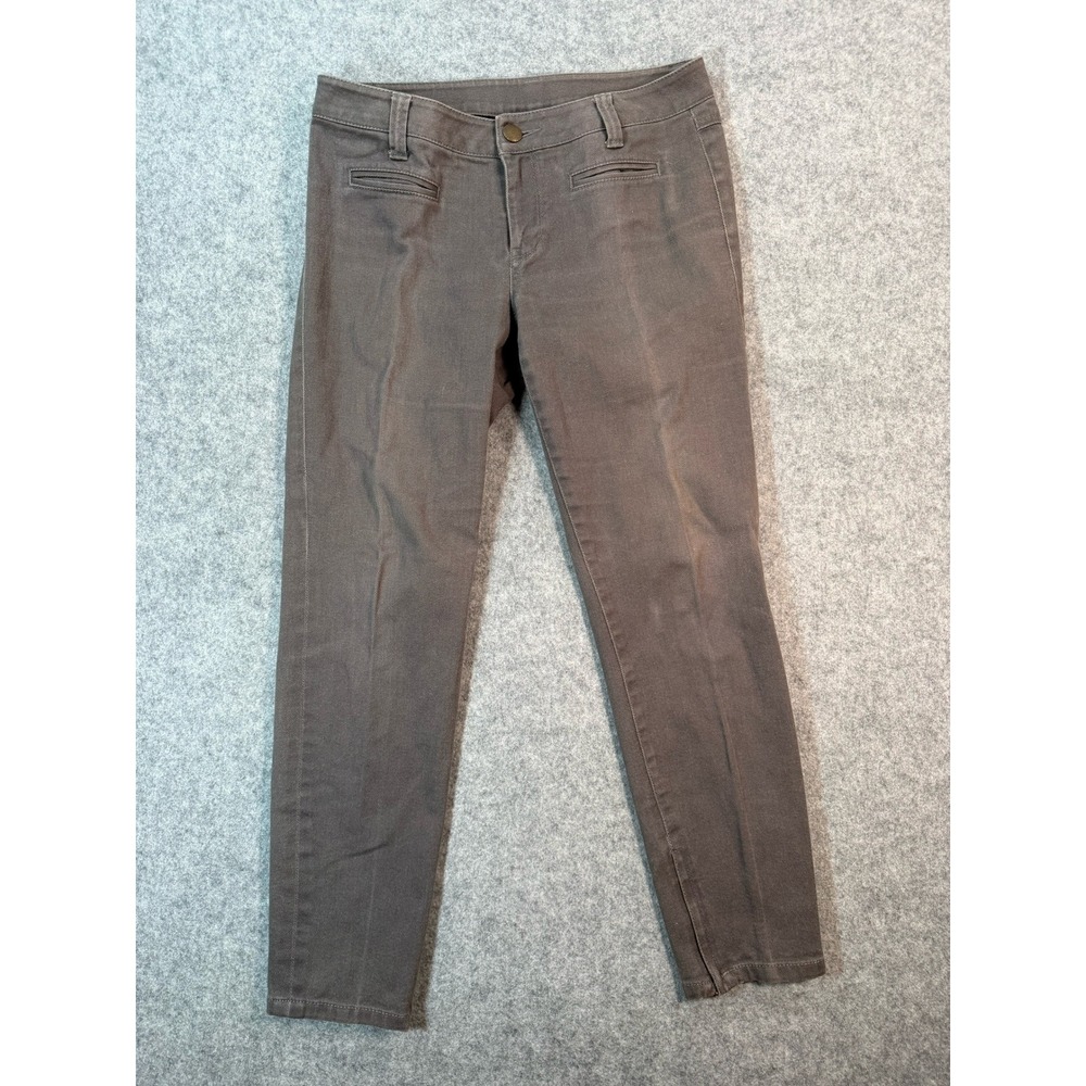 Cabi Jeans Womens‎ 6 Gray Straight Leg Side Zip Ankle Stretch Denim Pants